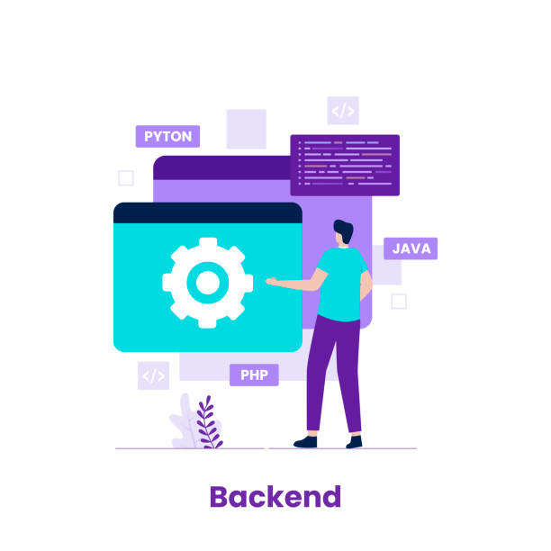 flat design backend of developer concept - 系統(tǒng)軟件 幅插畫檔、美工圖案、卡通及圖標