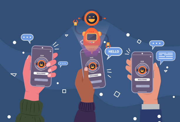 ai chatbot network solutions, seamless data integration. future-ready connectivity. - 營銷 幅插畫檔、美工圖案、卡通及圖標